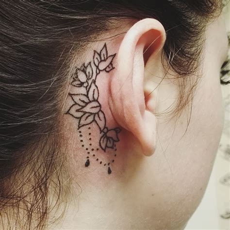 Behind Ear Tattoo Ideas for Women