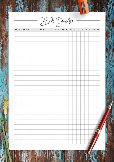 Bill Tracker Editable Bill Tracker Printable Monthly Bill Tracker Bill Checklist Bill