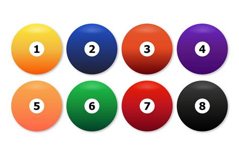 Billiard Balls Commonly Used Color Custom Designed Graphics