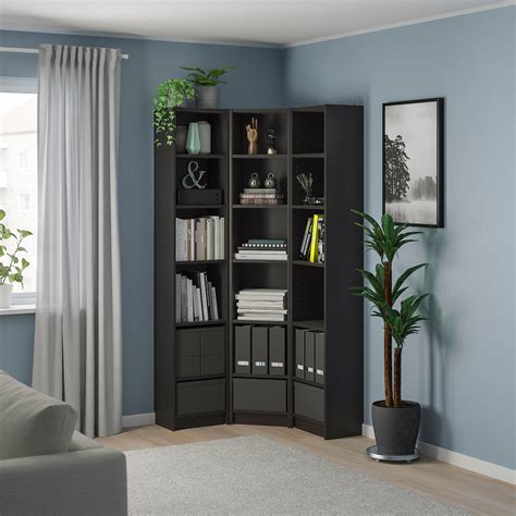 Billy Bookcase Combination Crn Solution Black Brown Ikea