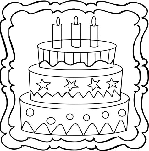 Birthday Cake 5 Coloring Pages