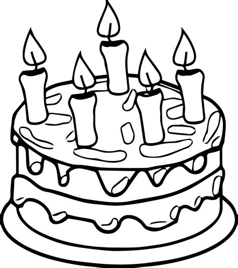 Birthday Cake Colouring Pages Clipart Best