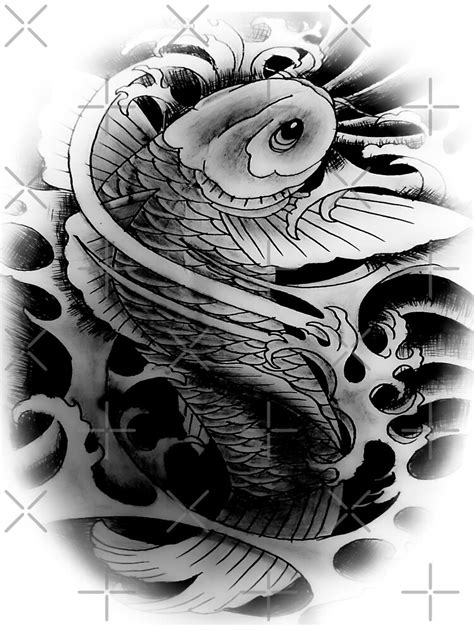 Black And Grey Koi Fish Tattoo Swim In Style