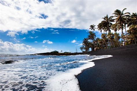 Black Beach Punalu U Black Sand Beach Big Island Pacific Ocean Hawaii