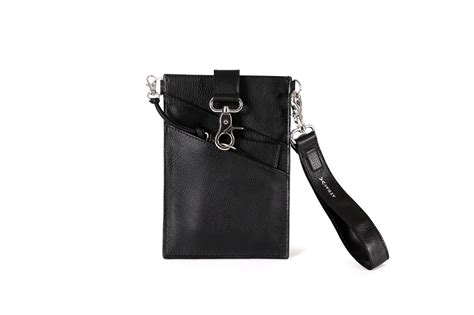 Black Keychain Wristlet Phone Pouch With Wallet Lavieatrac