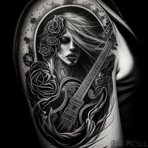 Blackwork Rock N Roll Tattoo Blackink Ai