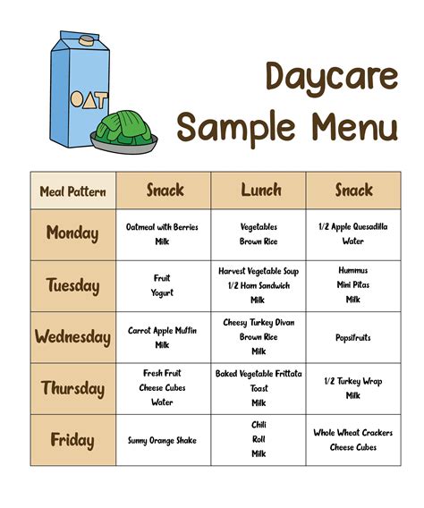 Blank Menu For Daycares 10 Free Pdf Printables Printablee