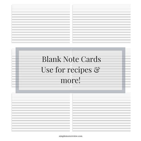 Blank Note Cards Free Printable Simple Mom Review