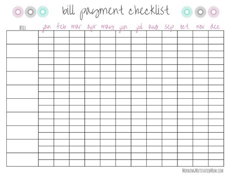 Blank Paying Bills Organizer 6 Free Pdf Printables Printablee