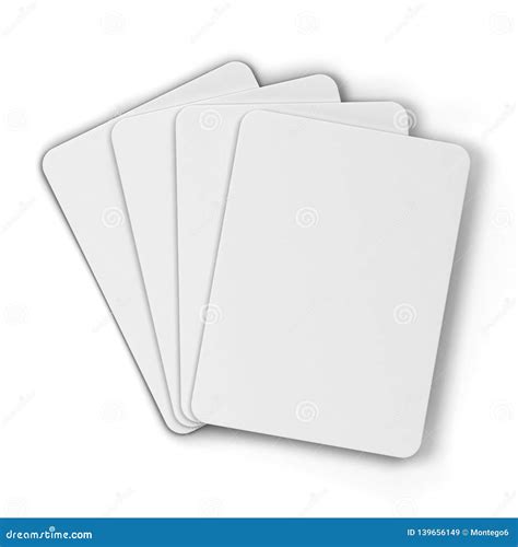 Blank Playing Cards Template Poker Cards Isolated On White Background