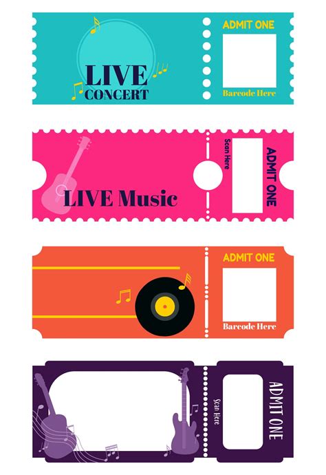 Blank Printable Concert Tickets