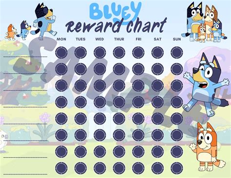 Bluey Potty Training Chart