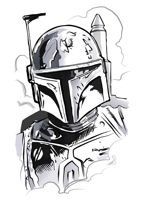 Boba Fett Stencil Dibujos De Star Wars