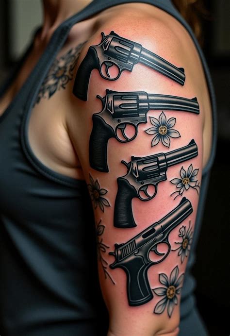 Bold Handgun Tattoos For Edgy Ink