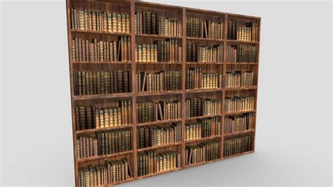 Bookshelf Bookcase Library Buy Royalty Free 3D Model By Alexantropov1986 5A747c8 Sketchfab