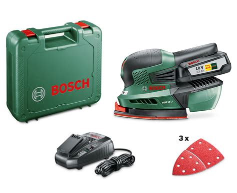 Bosch 18V Cordless Multi Sander Psm 18 Li 1 Battery 18 Volt System 2 5 Ah In Case Catch