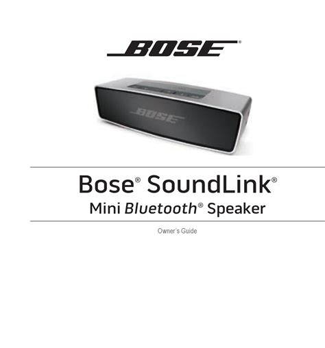 Bose Soundlink Mini User Manual