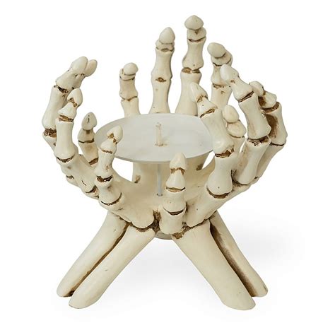 Boston International 7 Skeleton Hand Candle Holder In White In 2021