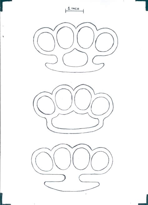 Brass Knuckles Knuckle Duster Plans Templates Designs How To Make Blueprints Draw