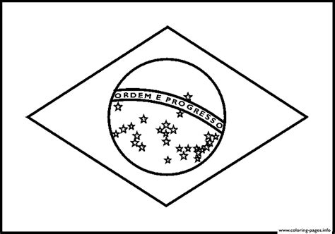 Brazil Flag Coloring Page