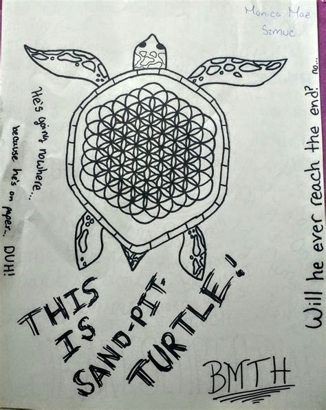 Bring Me The Horizon Sandpit Turtle Geometric Tattoo Sand Pit Geometric