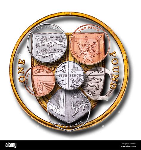 British Coinage All Coins Put Together To Form The Shield Found On Stock Photo 61390502 Alamy