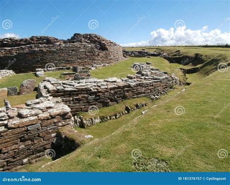 Broch Of Gurness Ruined Pictish Iron Age Tower Orkney Scotland