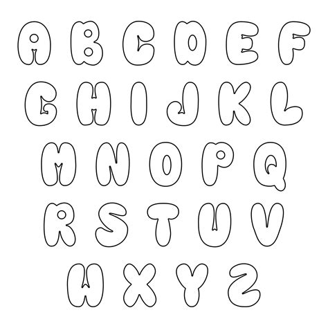 Bubble Alphabet Letters Printable Templates for Kids