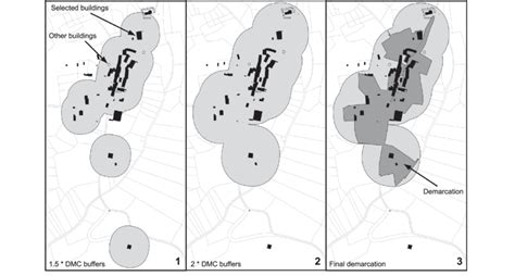 Buffers Around Selected Buildings And Final Demarcation Download Scientific Diagram