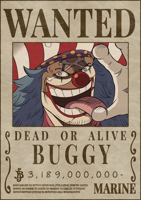 Buggy The Star Clown One Piece New Bounty Poster In 2023 One Piece Theme One Piece Bounties