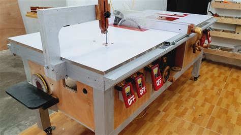 Building 5 In 1 Workshop Diy Table Saw Router Table Disc Sander Jigsaw Table Planer Table