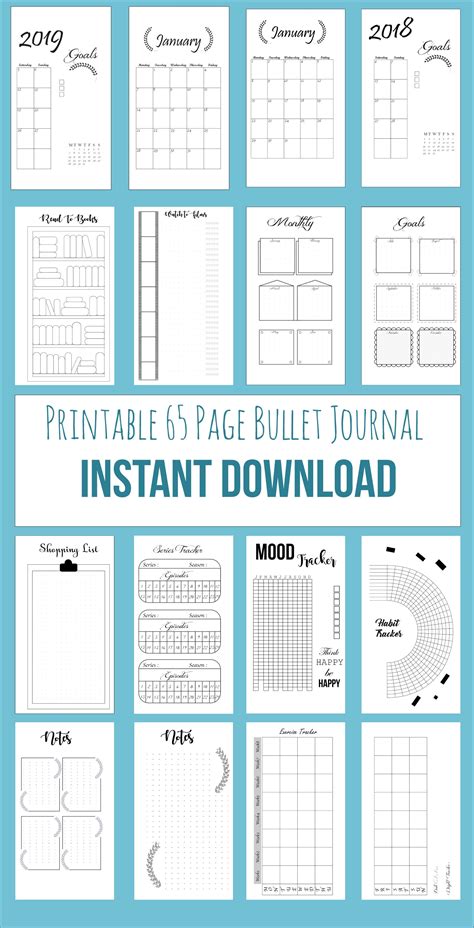 7 Beautiful Bullet Journal Pages to Print Now