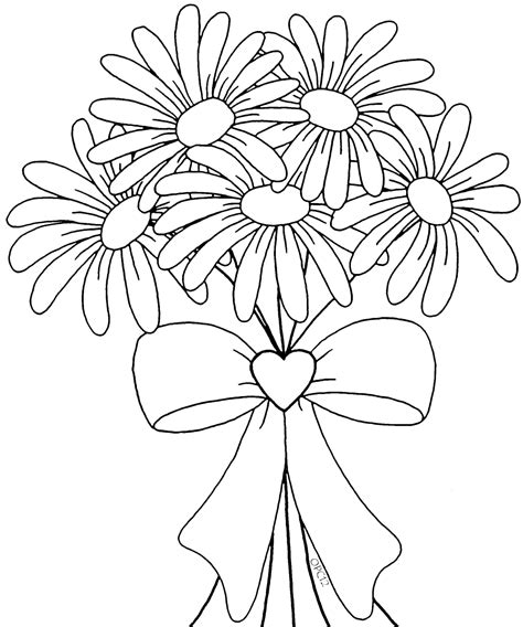 Bunch Of Flowers Colouring Pages