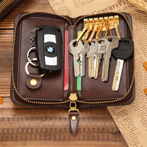 Business Housekeeper Keys Holder Car Key Wallet Keysmart Leather Wallet Keychain Key Pouch