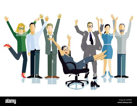 Business People Celebrating A Victory Business Success Illustration