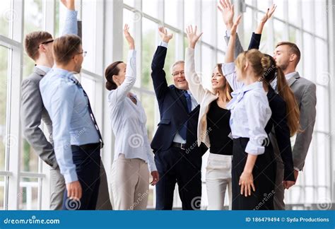 Business People Celebrating Success At Office Stock Photo Image Of