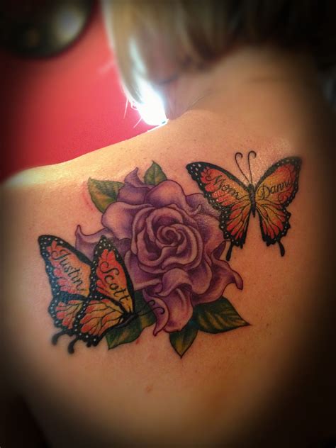 Butterfly And Flower Tattoo Designs