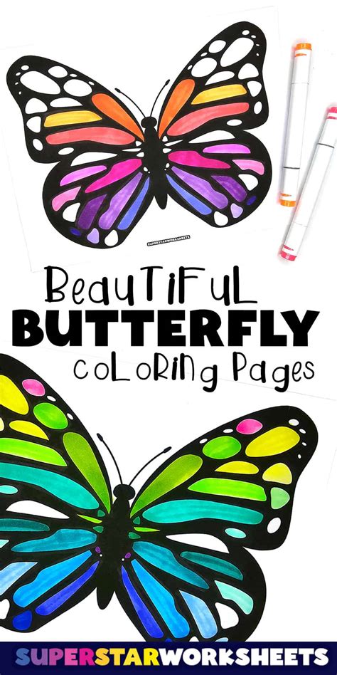 Butterfly Coloring Pages Superstar Worksheets