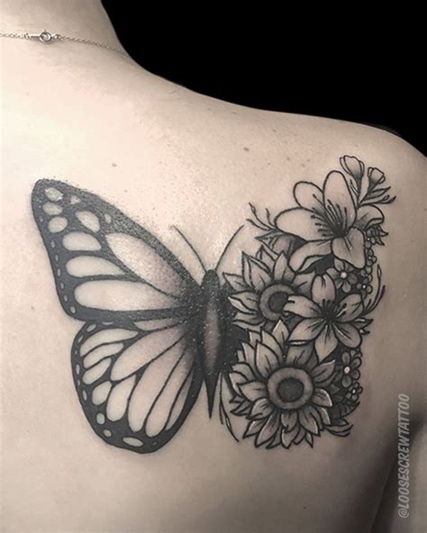 Butterfly Flower Tattoo Drawing Butterfly Mania