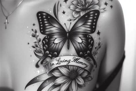 Butterfly Memorial Tattoo Honoring Loved Ones With Graceful