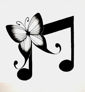 Butterfly Music Note Tattoo Designs Carsdesktopbackgrounds