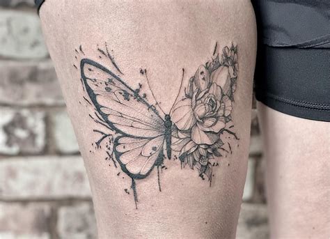 Butterfly Thigh Tattoo Designs for a Delicate Touch