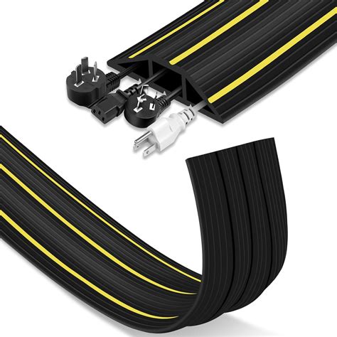 Buy 10Ft Floor Cord Cover Cable Protector 3 Cord Channels Fastening