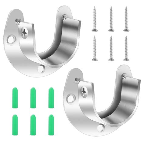 Buy 2 Pack Closet Rod Bracket Stainless Steel Wardrobe Bracket Heavy