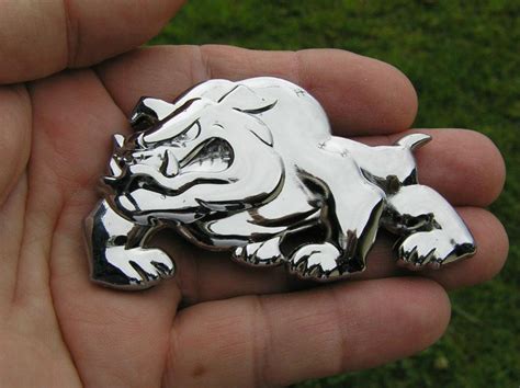 Buy English Bulldog Car Emblem Chrome Metal Car Badge New Unique