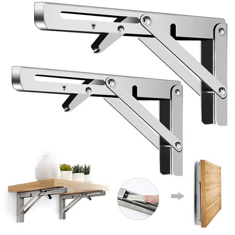 Buy Folding Shelf Brackets 12 Inch 2Pcs Heavy Duty Stainless Steel