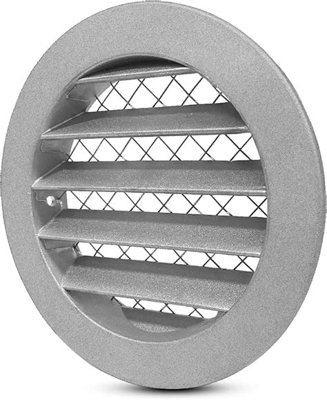 Buy Fresh Speed 4 Inch Grey Round Metal Dryer Vent Cover Flat Louver With Mouse Mesh Online In