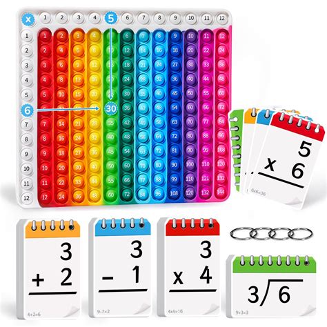 Buy Math Flash Cards Pop It Math Games For Kids Ages 4 8 Multiplication Division Addition And