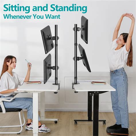 Buy Mount Pro Vertical Dual Monitor Stand Stacked Monitor Mount For 2