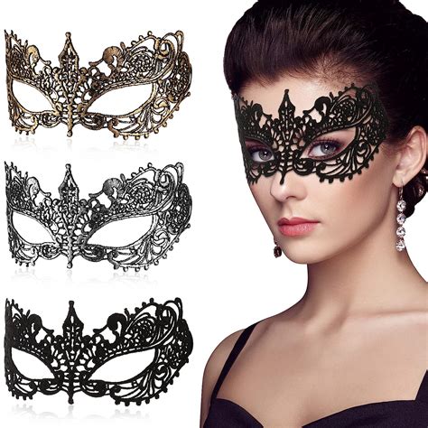 Buy Patpat 3Pcs Masquerade Masks Lace Eye Mask Women Halloween Mask